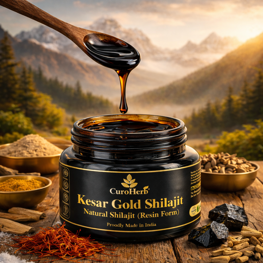 Kesar Gold Shilajit (Resin Form) Natural Energy & Vitality Boost CuroHerb